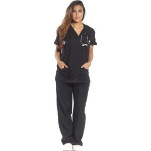 Just Love Women's Six Pocket Medical Scrubs Set (V-Neck with Cargo Pant)